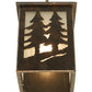 Meyda Lighting Twin Spruce Trees 6" Copper Rust Wall Sconce With Clear Frosted Shade Glass
