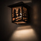 Meyda Lighting Twin Spruce Trees 7" Mahogany Bronze Wall Sconce With Silver Mica Shade Glass
