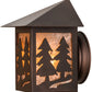 Meyda Lighting Twin Spruce Trees 7" Mahogany Bronze Wall Sconce With Silver Mica Shade Glass