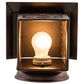Meyda Lighting Twin Spruce Trees 7" Mahogany Bronze Wall Sconce With Silver Mica Shade Glass
