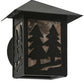 Meyda Lighting Twin Spruce Trees 7" Textured Black Wall Sconce With Silver Mica Shade Glass