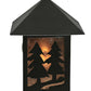 Meyda Lighting Twin Spruce Trees 7" Textured Black Wall Sconce With Silver Mica Shade Glass