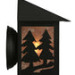 Meyda Lighting Twin Spruce Trees 7" Textured Black Wall Sconce With Silver Mica Shade Glass