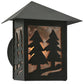Meyda Lighting Twin Spruce Trees 7" Textured Black Wall Sconce With Silver Mica Shade Glass