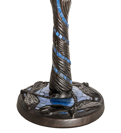 Meyda Lighting Twisted Fly 9" Mahogany Bronze & Blue Mosaic Tiles Table Lamp Base