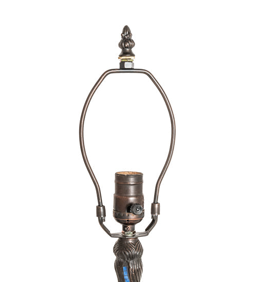 Meyda Lighting Twisted Fly 9" Mahogany Bronze & Blue Mosaic Tiles Table Lamp Base