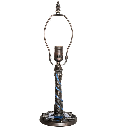 Meyda Lighting Twisted Fly 9" Mahogany Bronze & Blue Mosaic Tiles Table Lamp Base