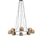 Meyda Lighting Tyngsboro 49" 8-Light Blackened Steel Pendant Light With Smoke Clear Shade Glass