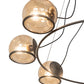 Meyda Lighting Tyngsboro 49" 8-Light Blackened Steel Pendant Light With Smoke Clear Shade Glass