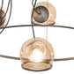 Meyda Lighting Tyngsboro 49" 8-Light Blackened Steel Pendant Light With Smoke Clear Shade Glass