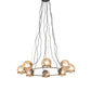 Meyda Lighting Tyngsboro 49" 8-Light Blackened Steel Pendant Light With Smoke Clear Shade Glass