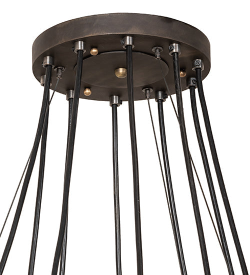 Meyda Lighting Tyngsboro 73" 10-Light Blackened Steel Pendant Light With Smoke Clear Shade Glass