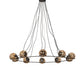 Meyda Lighting Tyngsboro 73" 10-Light Blackened Steel Pendant Light With Smoke Clear Shade Glass