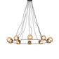 Meyda Lighting Tyngsboro 73" 10-Light Blackened Steel Pendant Light With Smoke Clear Shade Glass