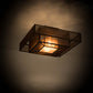 Meyda Lighting Umador 51" 4-Light Gilded Tobacco Semi-flush Mount Light With Bronze Organza & Silver Mica Shade Glass