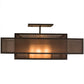 Meyda Lighting Umador 51" 4-Light Gilded Tobacco Semi-flush Mount Light With Bronze Organza & Silver Mica Shade Glass