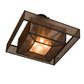 Meyda Lighting Umador 51" 4-Light Gilded Tobacco Semi-flush Mount Light With Bronze Organza & Silver Mica Shade Glass