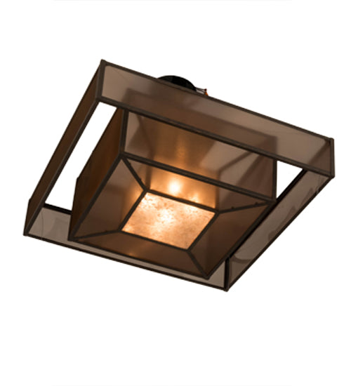 Meyda Lighting Umador 51" 4-Light Gilded Tobacco Semi-flush Mount Light With Bronze Organza & Silver Mica Shade Glass