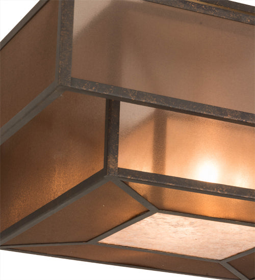 Meyda Lighting Umador 51" 4-Light Gilded Tobacco Semi-flush Mount Light With Bronze Organza & Silver Mica Shade Glass