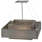Meyda Lighting Umador 51" 4-Light Silver Steel Pendant Light With Silvery Black Textrene Shade