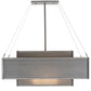 Meyda Lighting Umador 51" 4-Light Silver Steel Pendant Light With Silvery Black Textrene Shade