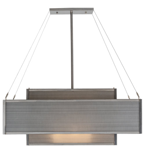 Meyda Lighting Umador 51" 4-Light Silver Steel Pendant Light With Silvery Black Textrene Shade