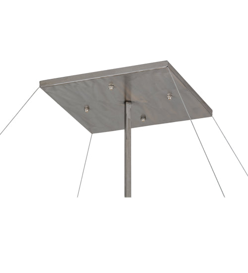 Meyda Lighting Umador 51" 4-Light Silver Steel Pendant Light With Silvery Black Textrene Shade