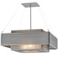 Meyda Lighting Umador 51" 4-Light Silver Steel Pendant Light With Silvery Black Textrene Shade