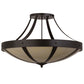 Meyda Lighting Urban 36" 6-Light Timeless Bronze Spoked Semi-flush Mount Ceiling Light With Botticino Idalight Shade Glass