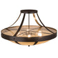 Meyda Lighting Urban 36" 6-Light Timeless Bronze Spoked Semi-flush Mount Ceiling Light With Botticino Idalight Shade Glass