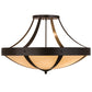 Meyda Lighting Urban 36" 6-Light Timeless Bronze Spoked Semi-flush Mount Ceiling Light With Botticino Idalight Shade Glass