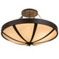 Meyda Lighting Urban 36" 6-Light Timeless Bronze Spoked Semi-flush Mount Ceiling Light With Botticino Idalight Shade Glass