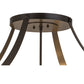 Meyda Lighting Urban 36" 6-Light Timeless Bronze Spoked Semi-flush Mount Ceiling Light With Botticino Idalight Shade Glass