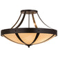 Meyda Lighting Urban 36" 6-Light Timeless Bronze Spoked Semi-flush Mount Ceiling Light With Botticino Idalight Shade Glass