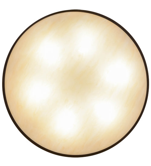 Meyda Lighting Urban 37" 6-Light Timeless Bronze Semi-flush Mount Ceiling Light With Sahara Taupe Idalight Shade