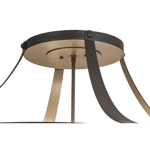 Meyda Lighting Urban 37" 6-Light Timeless Bronze Semi-flush Mount Ceiling Light With Sahara Taupe Idalight Shade