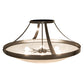 Meyda Lighting Urban 37" 6-Light Timeless Bronze Semi-flush Mount Light With Whitestone Idalight Shade