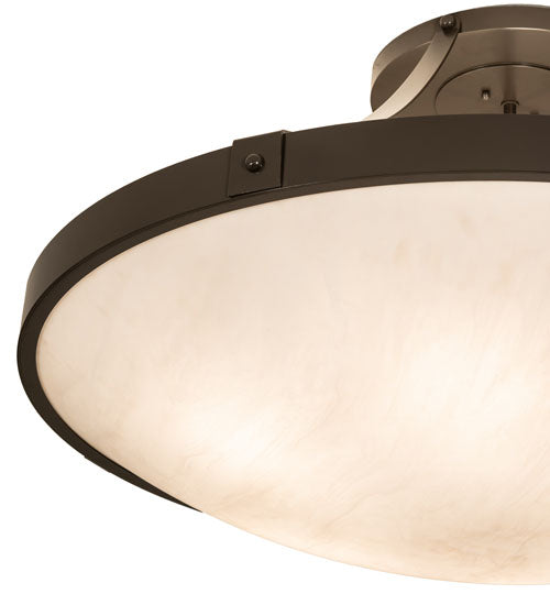 Meyda Lighting Urban 37" 6-Light Timeless Bronze Semi-flush Mount Light With Whitestone Idalight Shade