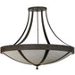 Meyda Lighting Urban 42" 6-Light Oil Rubbed Bronze Spoked Semi-flush Mount Ceiling Light With Beige Shade Glass