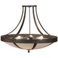 Meyda Lighting Urban 42" 6-Light Oil Rubbed Bronze Spoked Semi-flush Mount Ceiling Light With Beige Shade Glass