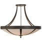 Meyda Lighting Urban 42" 6-Light Oil Rubbed Bronze Spoked Semi-flush Mount Ceiling Light With Beige Shade Glass
