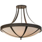 Meyda Lighting Urban 42" 6-Light Oil Rubbed Bronze Spoked Semi-flush Mount Ceiling Light With Beige Shade Glass