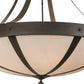 Meyda Lighting Urban 42" 6-Light Oil Rubbed Bronze Spoked Semi-flush Mount Ceiling Light With Beige Shade Glass