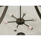 Meyda Lighting Urban 42" 6-Light Oil Rubbed Bronze Spoked Semi-flush Mount Ceiling Light With Beige Shade Glass