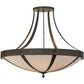 Meyda Lighting Urban 42" 6-Light Oil Rubbed Bronze Spoked Semi-flush Mount Ceiling Light With Beige Shade Glass