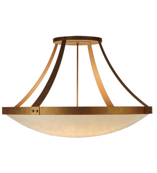 Meyda Lighting Urban 43" 8-Light Cortez Gold Semi-flush Mount Ceiling Light With Whitestone Idalight Shade
