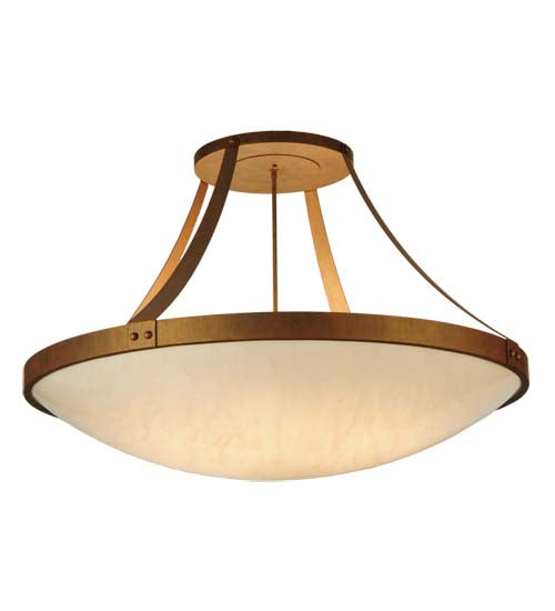 Meyda Lighting Urban 43" 8-Light Cortez Gold Semi-flush Mount Ceiling Light With Whitestone Idalight Shade