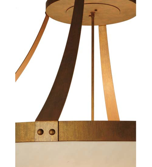 Meyda Lighting Urban 43" 8-Light Cortez Gold Semi-flush Mount Ceiling Light With Whitestone Idalight Shade