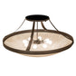 Meyda Lighting Urban 43" 8-Light Oil Rubbed Bronze Semi-flush Mount Light With Ivory Fleshtone Idalight Shade