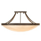 Meyda Lighting Urban 43" 8-Light Oil Rubbed Bronze Semi-flush Mount Light With Ivory Fleshtone Idalight Shade